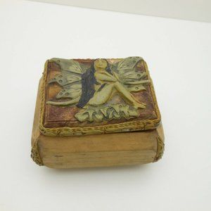 Handmade Peru Carved Wooden Box Trinket Fairy Hing